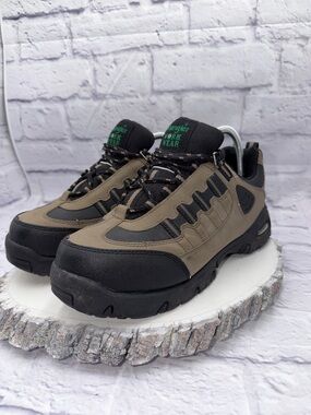 Wrangler WORK WEAR Men’s STEEL TOE Non-Slip Low Top Shoes Brown Size 7